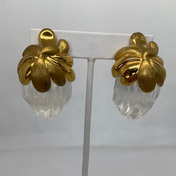 Stunning signed Inna Cytrine Paris lucite earrings - Picture 2 of 11